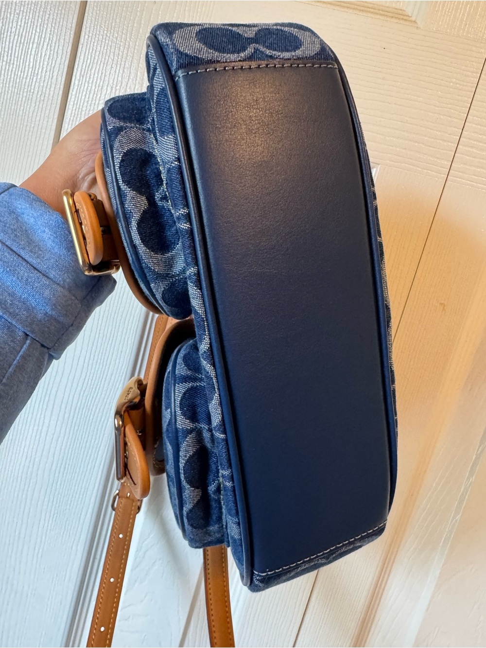 Coach Denim Ashton Crossbody with Tan Leather Trim - Picture 12 of 13